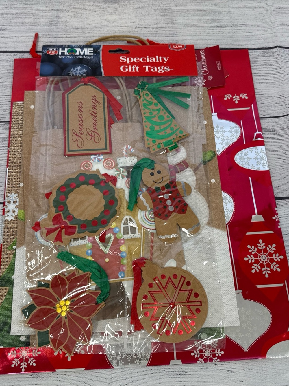 Christmas Gift Tags & Gift Bag Bundle 5 Pieces